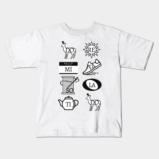 Do Re Mi - Sound of Music Icons Kids T-Shirt by sammimcsporran